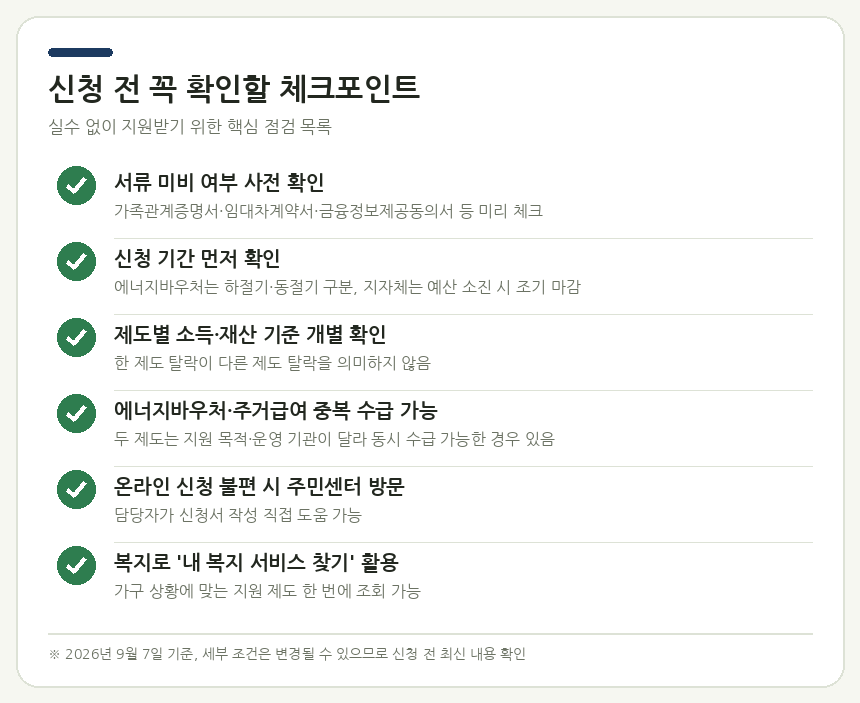 신청 전 꼭 확인할 체크포인트